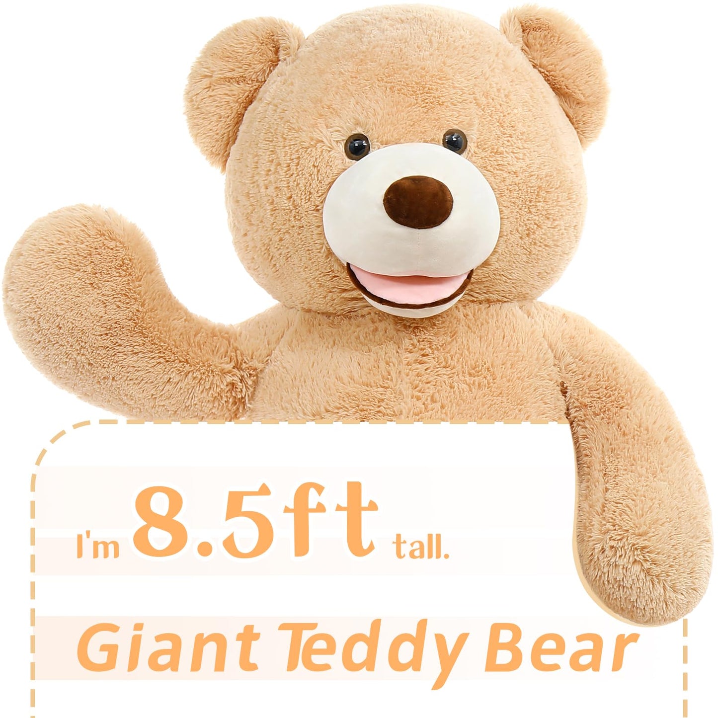 MaoGoLan Giant Teddy Bear Stuffed Animal, 10 Feet Tall, Jumbo Size Plush, Charming and Fluffy for Decorations, Celebrations, Valentine's Day
