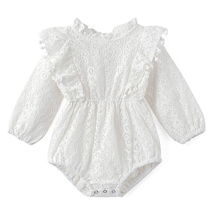 Simplee kids Baby Girl Kint Romper Fall Sleeveless Pompoms Rompers Newborn Little Girl Overall Jumpsuit Outfits