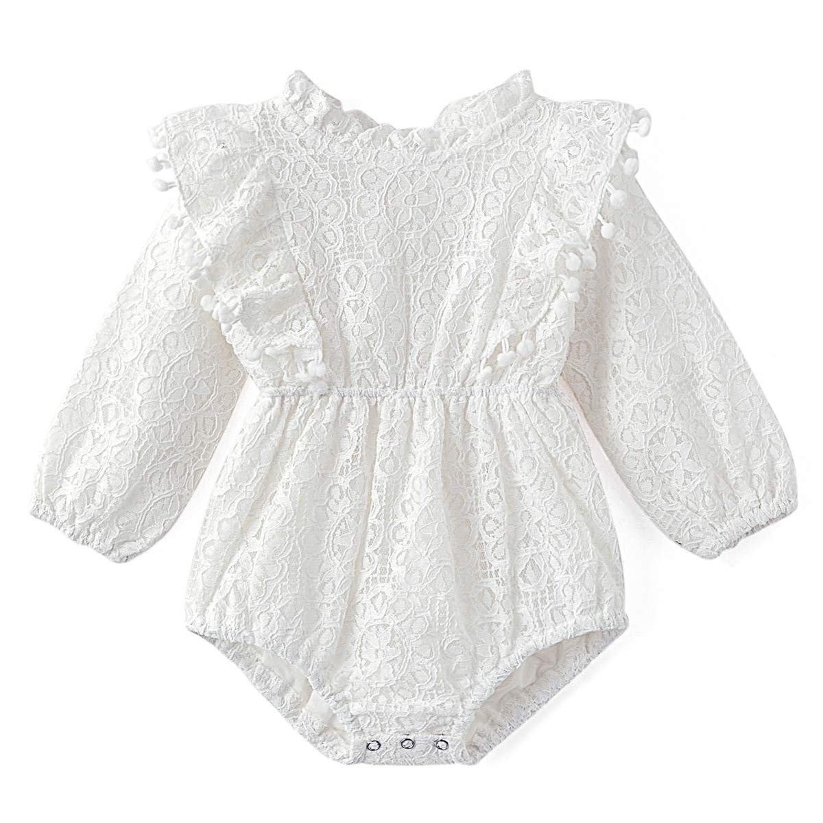 Simplee kids Baby Girl Kint Romper Fall Sleeveless Pompoms Rompers Newborn Little Girl Overall Jumpsuit Outfits