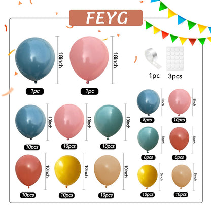 Dusty Pink Brown Balloon Arch Kit, Double Stuffed Blush Brown Cream Beige Nude Tan Pink Balloons Boho Balloon Garland Kit for Birthday Baby Shower Wedding Bridal Shower Gender Reveal Party Decoration