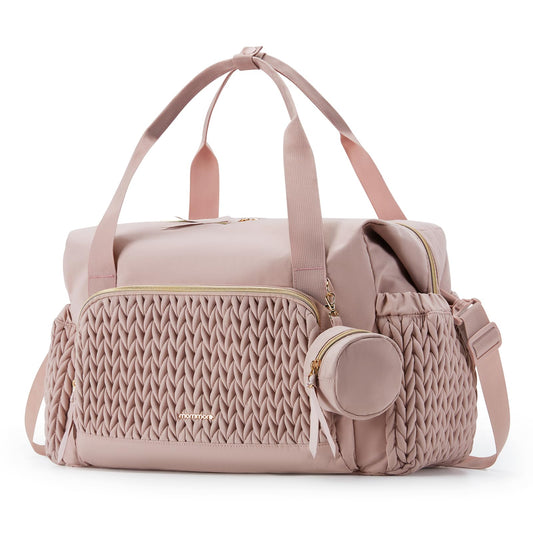mommore Diaper Bag Tote, Large Capacity Travel Diaper bags, Hospital Bag for Labor Delivery, Baby Bag with Pacifier Case