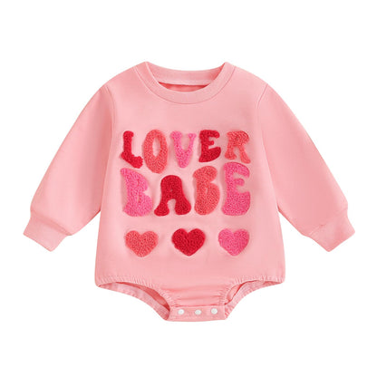 Easter Newborn Baby Girl Clothes Fuzzy Bunny Embroidery Romper Sweatshirt Bubble Jumpsuit Toddler Baby Girl Outfit