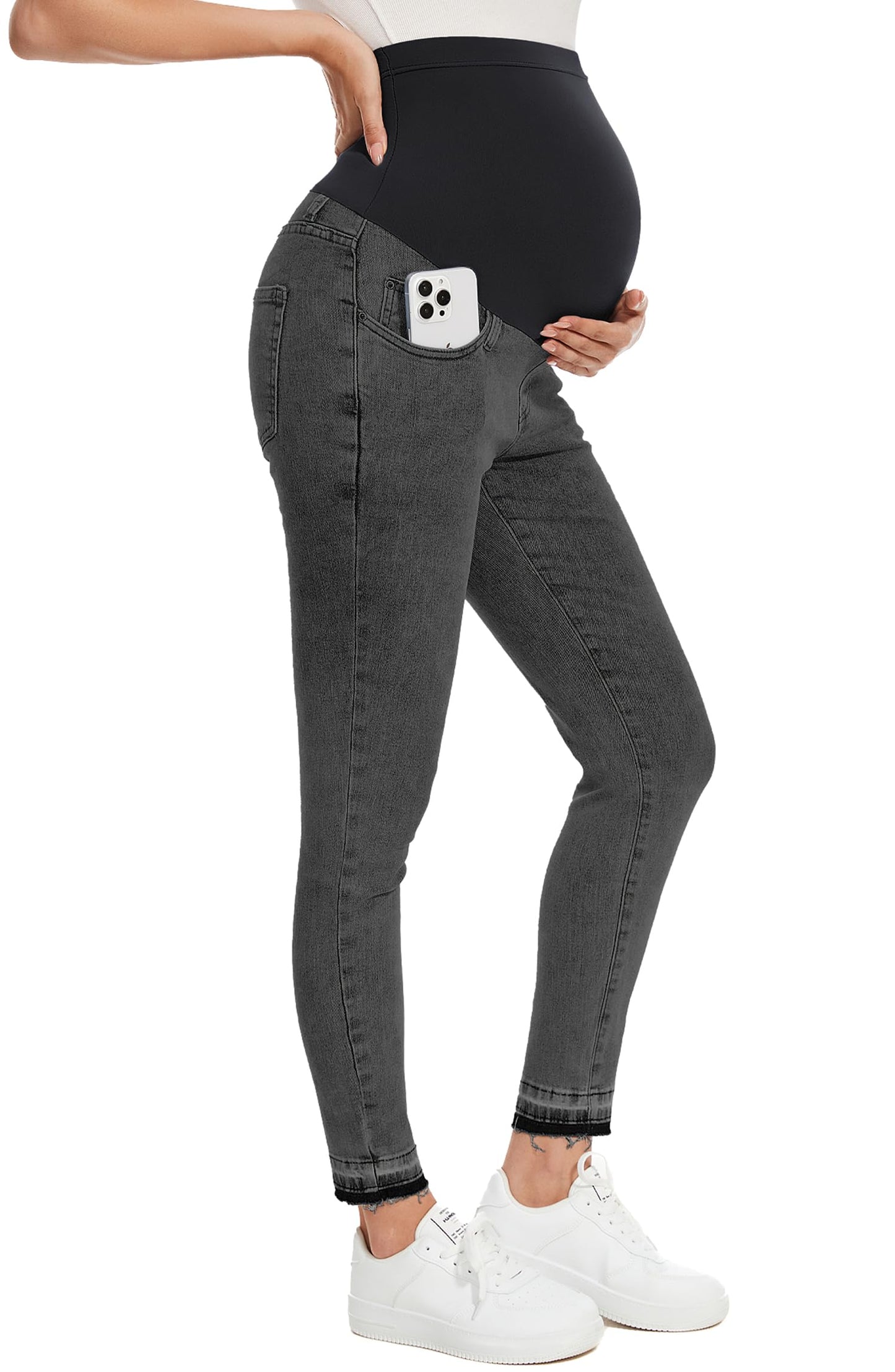 PACBREEZE Women's Maternity Jeans Over Belly Skinny Stretchy Denim Pants Comfy Slim Pregnancy Pants
