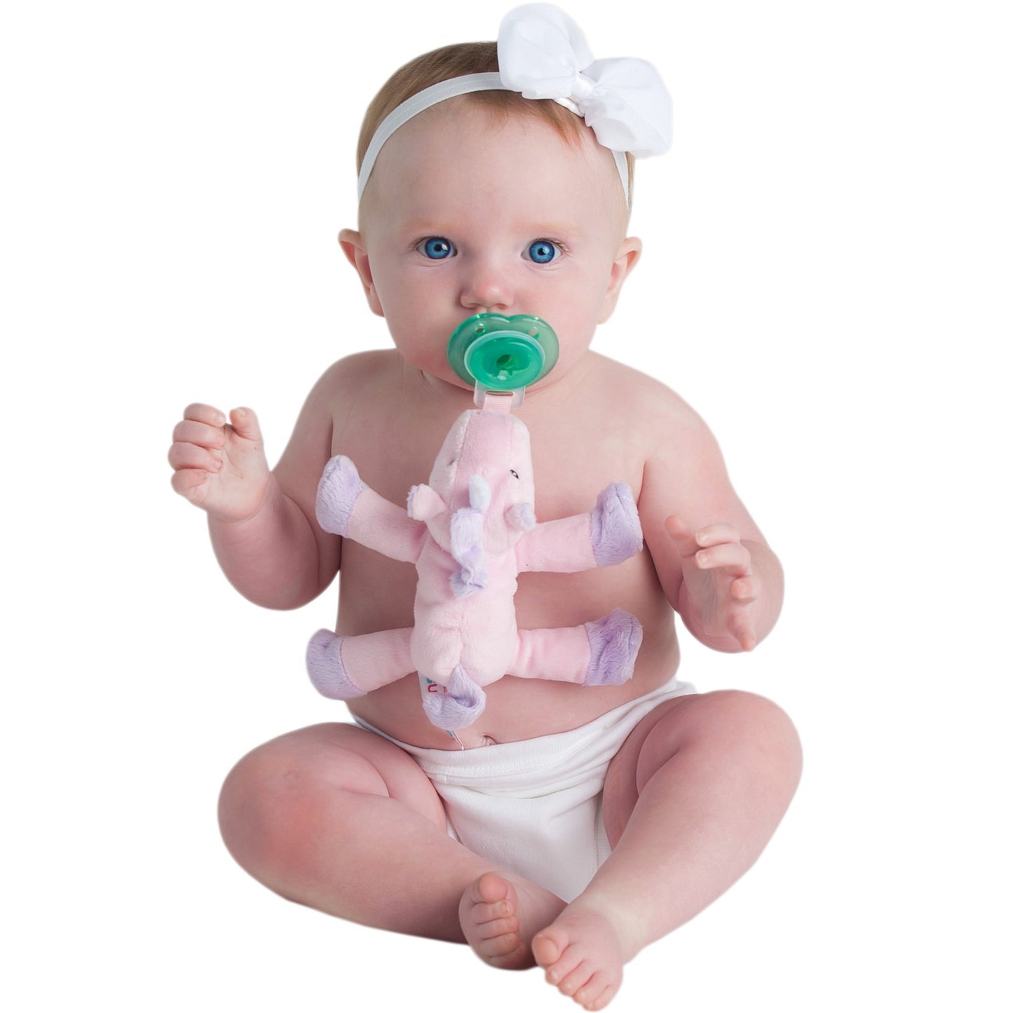 Nookums Paci-Plushies Buddies - Alligator Pacifier Holder - Adapts to Name Brand Pacifiers, Suitable for All Ages, Plush Toy Includes Detachable Pacifier