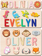 Personalized Name Puzzle with Gift Wrapping and Customizable Blessing - Montessori Learning Toy for Toddlers Ages 1-3, Helps Kids Recognize Their Names