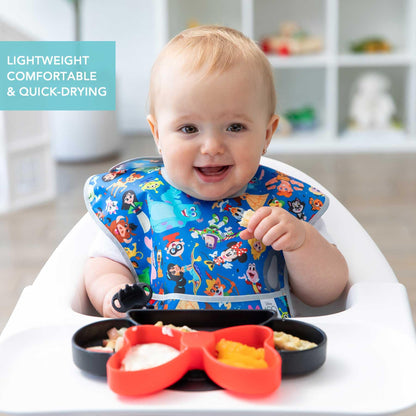 Bumkins Disney Bibs for Girl or Boy, SuperBib Baby and Toddler 6-24 Months, Essential Must Have for Eating, Feeding, Baby Led Weaning, Mess Saving Waterproof Soft Fabric, 3-pk Pooh Bear and Friends