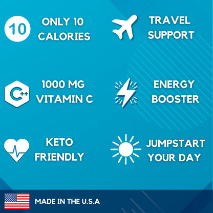 HydroMATE Electrolytes Powder Drink Mix Packets Hydration Accelerator Low Sugar Rapid Party Recovery Plus Vitamin C Variety Pack 30 Count