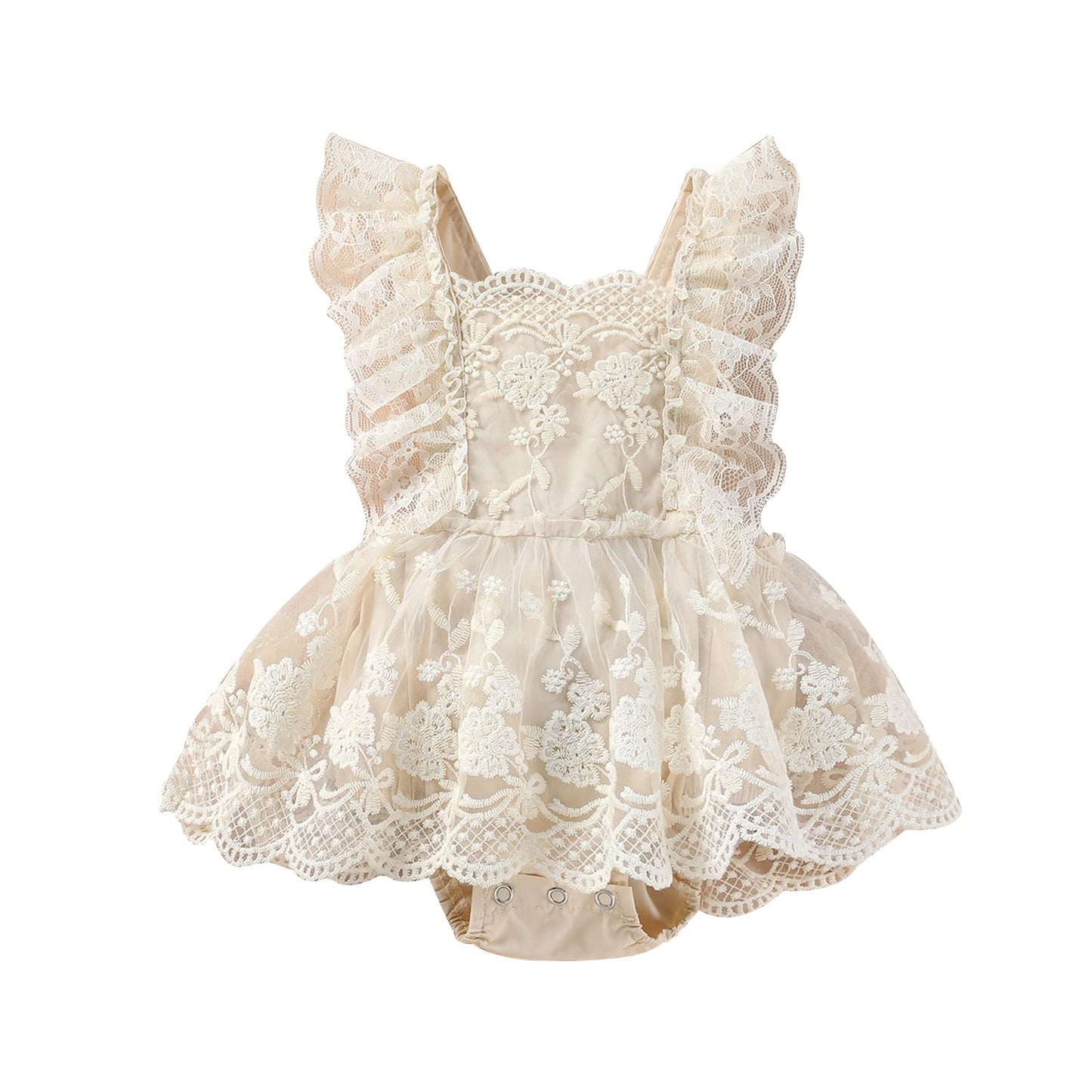 MERSARIPHY Newborn Baby Girl Boho Outfits Infant Lace Tulle Ruffle Bubble Romper Dress Jumpsuit Bodysuit Photoshoot Clothes