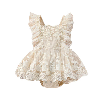 MERSARIPHY Newborn Baby Girl Boho Outfits Infant Lace Tulle Ruffle Bubble Romper Dress Jumpsuit Bodysuit Photoshoot Clothes