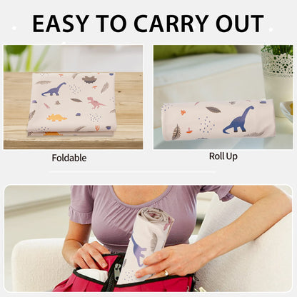 Vegan Leather Baby Changing Mat - Wipeable Portable Changing Pad, Foldable Travel Changing Mat for Baby, Newborns Toddlers Shower Gifts (Flower,20"*28")