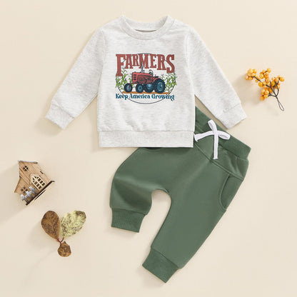 MA&BABY Toddler Boys Clothes Dinosaur Print 6 12 18 24 Months 3T 4T Outfits Long Sleeve Pullover Jogger Pant 2PC Sets