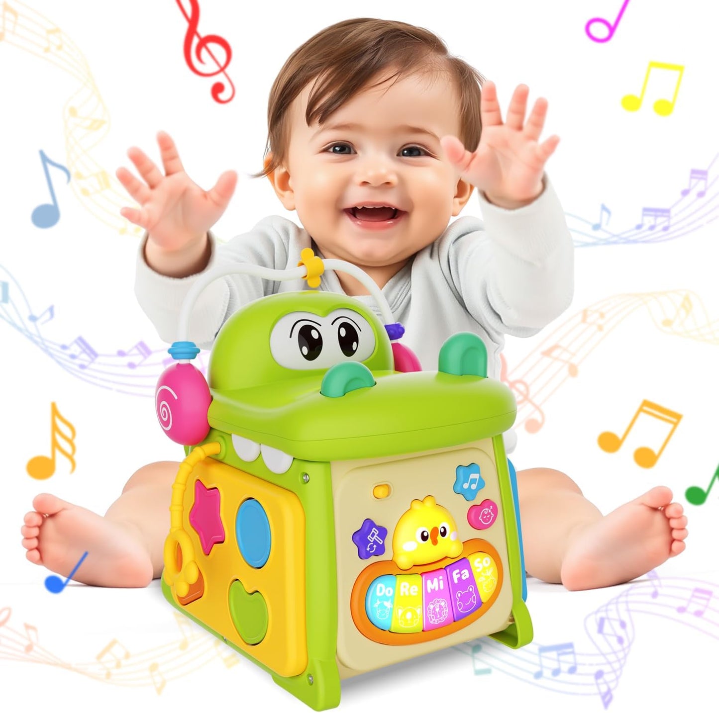 Toys for 1 Year Old Girl Gifts, First Birthday Gifts for Girls Boys, 8-in-1 Multi-Functional Learning Montessori Toddler toys with Learning and Playing, Educational Musical Baby toys 6-12 12-18 Months