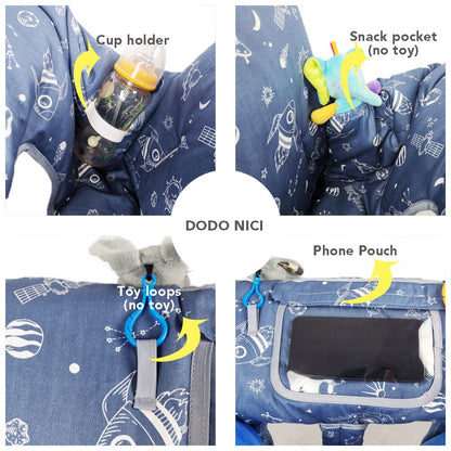 Shopping Cart Cover for Baby/Toddler 2-in-1 High Chair Cover, Easy Attach & Remove, with Cellphone Holder, Pink Strip Star