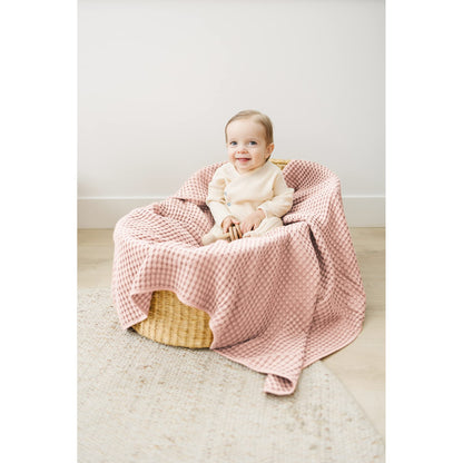 Konssy Waffle Baby Blanket - Soft & Cozy Nursery Swaddle Blanket, Lightweight Toddler Throw for Boys & Girls, Ideal for Wrapping (Oat)