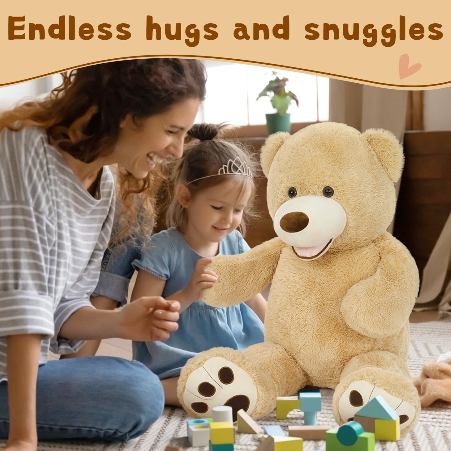MaoGoLan Giant Teddy Bear Stuffed Animal, 10 Feet Tall, Jumbo Size Plush, Charming and Fluffy for Decorations, Celebrations, Valentine's Day