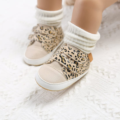 Baby Boys Girls Shoes Non-Slip Rubber Sole High-Top PU Leather Sneakers Infant First Walking Shoes Toddler Crib Shoes Newborn Loafers Flats.