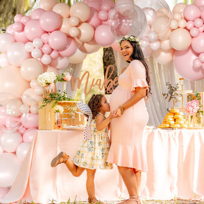 Pink Balloon Arch Kit 126 Pcs Light Pastel Pink Sand Balloon Garland Kit Include Macaron Balloons for Wedding Birthday Baby Shower Gender Reveal Decorations