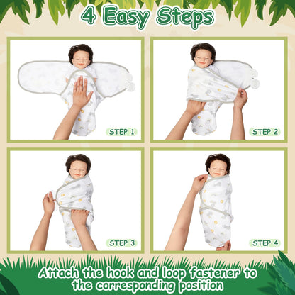 Ramede 6 Pack Baby Swaddle Blanket with Hats Sleep Swaddle for 0-3 Months Newborn Sacks Soft Cotton Wearable for Boy Girl