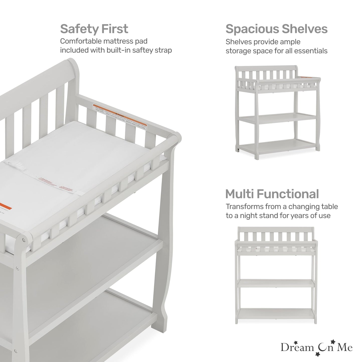 Dream On Me Ashton Changing Table, Natural, 34x20x40 Inch (Pack of 1)