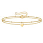 Turandoss Dainty Heart Initial Bracelets for Women Girls, 14K Gold Filled Handmade Personalized Letter Layered Heart Initial Bracelets for Women Teen Girls Jewelry Gifts