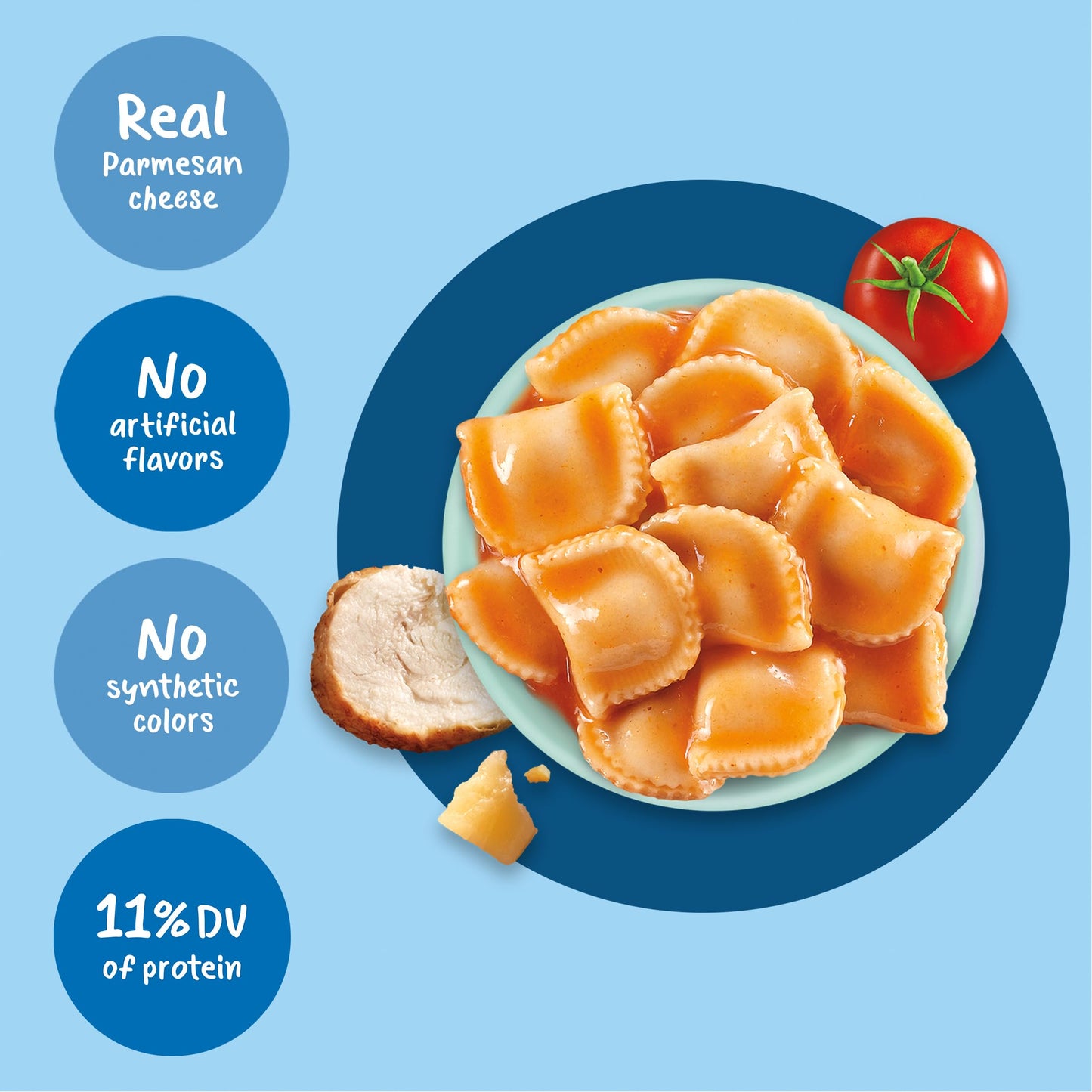 Gerber Pick-Ups Chicken and Parmesan Cheese Ravioli in Tomato Sauce Toddler Meals, 4.5 Oz Tray (Pack of 8)