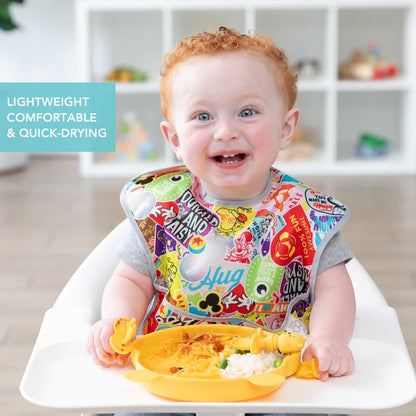 Bumkins Disney Bibs for Girl or Boy, SuperBib Baby and Toddler 6-24 Months, Essential Must Have for Eating, Feeding, Baby Led Weaning, Mess Saving Waterproof Soft Fabric, 3-pk Pooh Bear and Friends