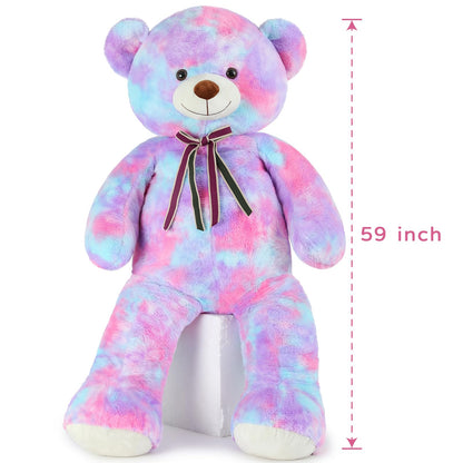 Tezituor 59" Gaint Teddy Bear Stuffed Animal,5ft Life Size Big Teddy Bears,Light Brown Cute Soft Plush Toy,Gifts for Kids Girls Boys Girlfriend Valentine,Christmas,Birthday,Baby Shower,Wedding Party