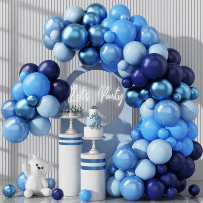 Dusty Blue Sage Green Balloon Arch Kit Slate Fog Blue Pastel Green White Sand Beige Gold Balloons Garland for Jungle Safari Birthday Baby Shower Wedding Party Decorations