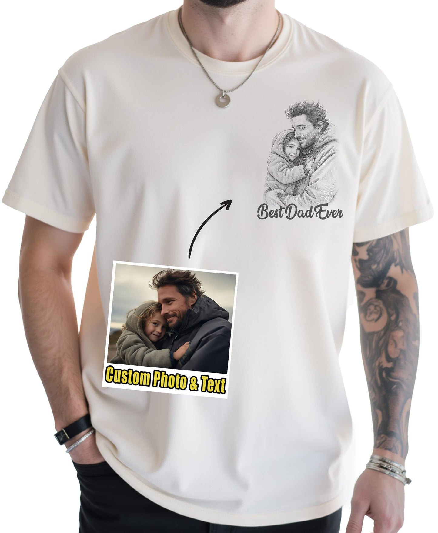 Custom Dad Shirt with Photo Text Custom Fathers Day Shirts for Dad from Son Daughter Mom, Personalized Gift for Father’s Day