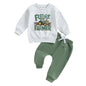 Toddler Baby Boy Fall Winter Outfits Tractor Print Long Sleeve Sweatshirt Pants Set Kids Sweatsuit Clothes