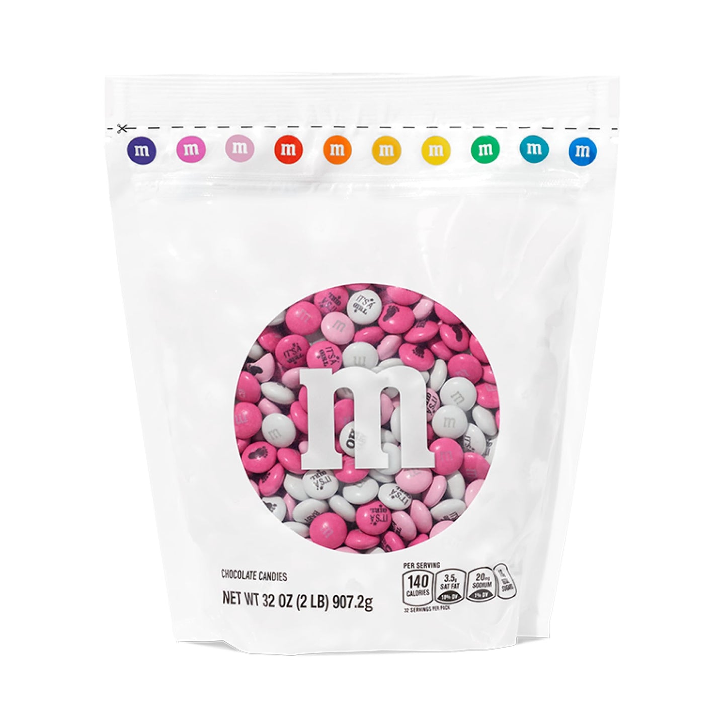M&M'S World It's A Boy Milk Chocolate Candy 2lb Bag with White and Blue M&M'S for Baby Boy Showers Gender Reveal Parties and Baby Celebration Favors