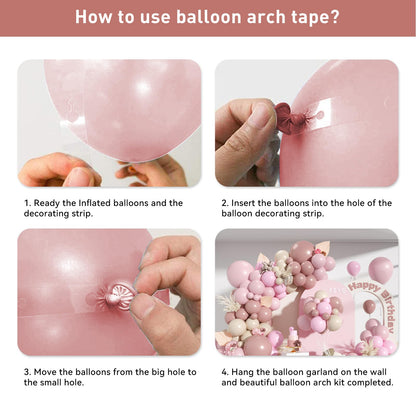 Dusty Pink Brown Balloon Arch Kit, Double Stuffed Blush Brown Cream Beige Nude Tan Pink Balloons Boho Balloon Garland Kit for Birthday Baby Shower Wedding Bridal Shower Gender Reveal Party Decoration