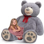 HollyHOME 6ft Teddy Bear Giant Teddy Bear Stuffed Animal with Embroidered Paws Holiday Valentine's Toy Gift for Girlfriend Kids 72 inches Brown