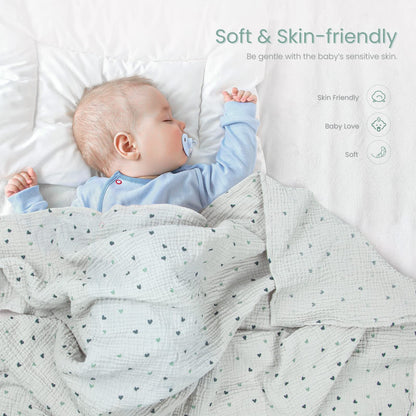 Swaddle Baby Blanket: Waffle Blanket with Satin Strim - Soft Breathable Toddler Blanket for Nursing Cover - Cotton Crib Blanket for Naptime（Cream）