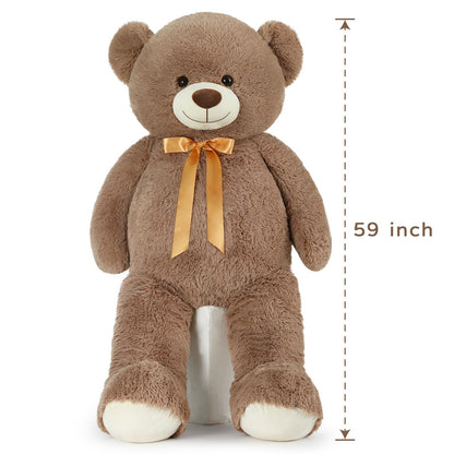 Tezituor 59" Gaint Teddy Bear Stuffed Animal,5ft Life Size Big Teddy Bears,Light Brown Cute Soft Plush Toy,Gifts for Kids Girls Boys Girlfriend Valentine,Christmas,Birthday,Baby Shower,Wedding Party