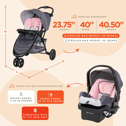 Baby Trend EZ Ride 35 Travel System, Doodle Dots