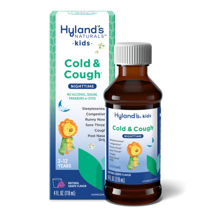 Hyland's Kids Cold and Cough, Day and Night Combo Pack, Cold Medicine for Ages 2 and up, Syrup Cough Medicine for Kids, Nasal Decongestant, 4 Fl Oz (Pack of 2)