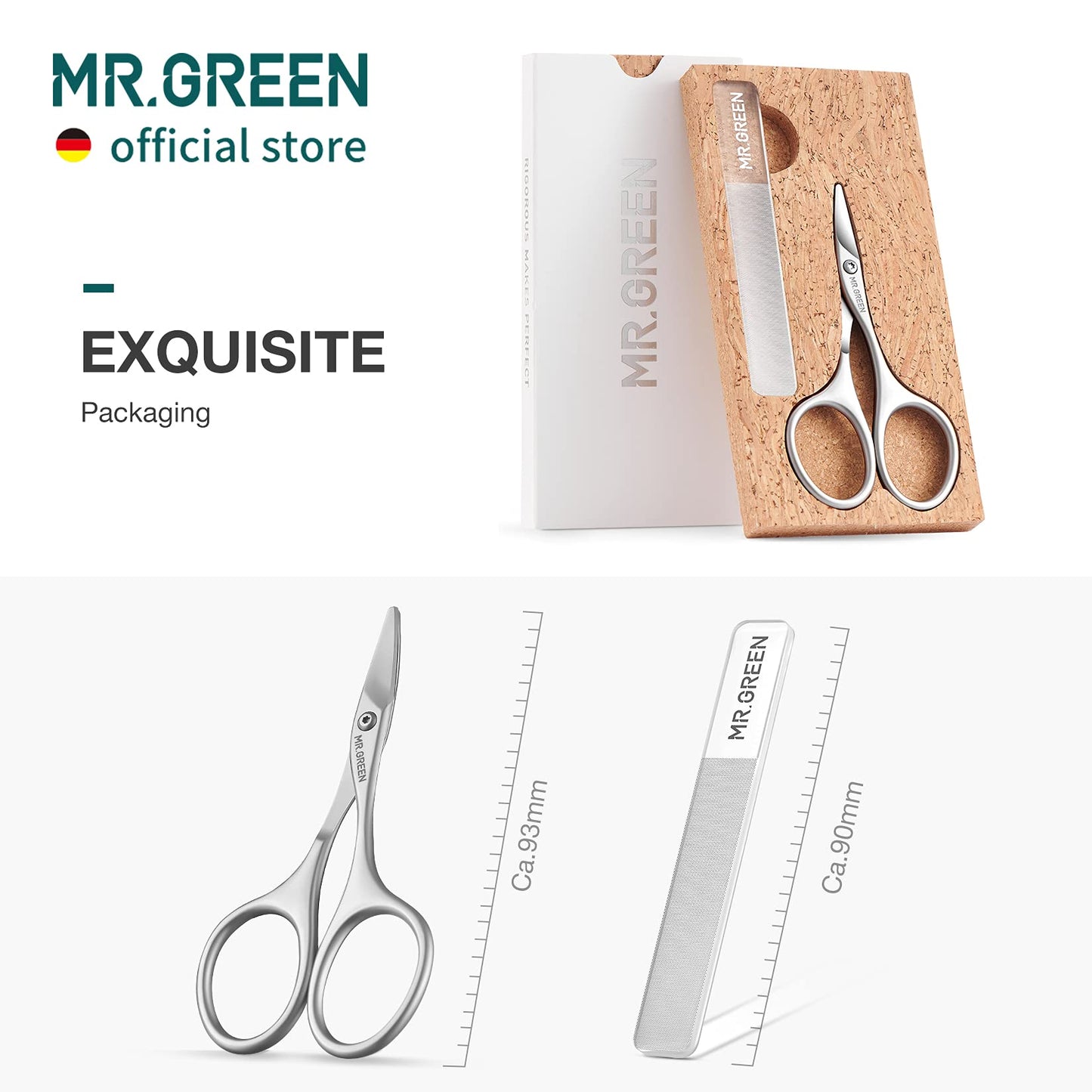 MR.GREEN Baby Nail Scissors Safety Nail Care Clippers Cutter Newborn Baby Convenient Nail Grooming Manicure Tool (Nail Scissors+Glass File)