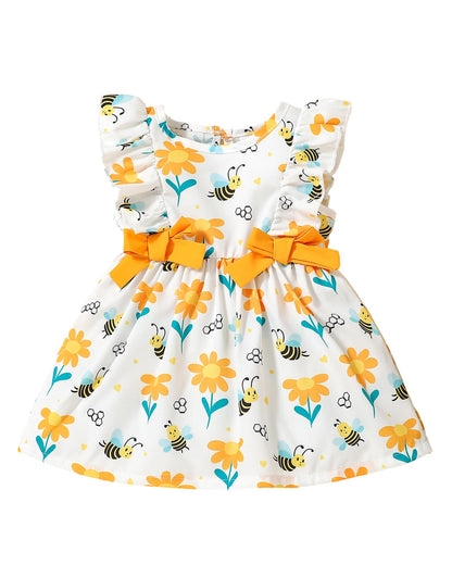 Mioglrie Baby Girl Dress Summer Girl Clothes Infant Outfits Ruffle Sleeveless Sundress Playwear Cute Dresses for Girls