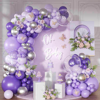 Pink and White Balloon Arch Kit, 138 Pcs Pink and Gold Balloon Garland Arch Kit Include Pastel Pink White Gold Confetti Balloons for Birthday Baby Shower Wedding Bridal Shower Party