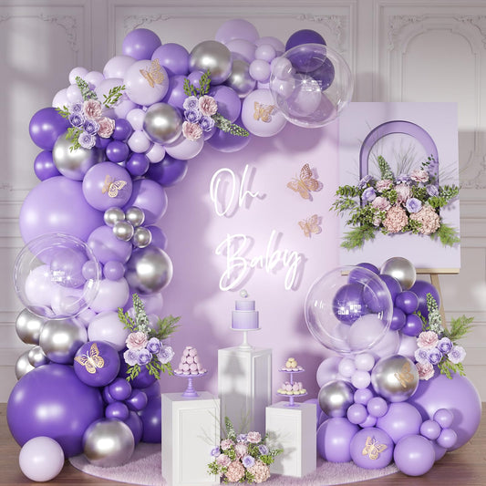 Pink and White Balloon Arch Kit, 138 Pcs Pink and Gold Balloon Garland Arch Kit Include Pastel Pink White Gold Confetti Balloons for Birthday Baby Shower Wedding Bridal Shower Party