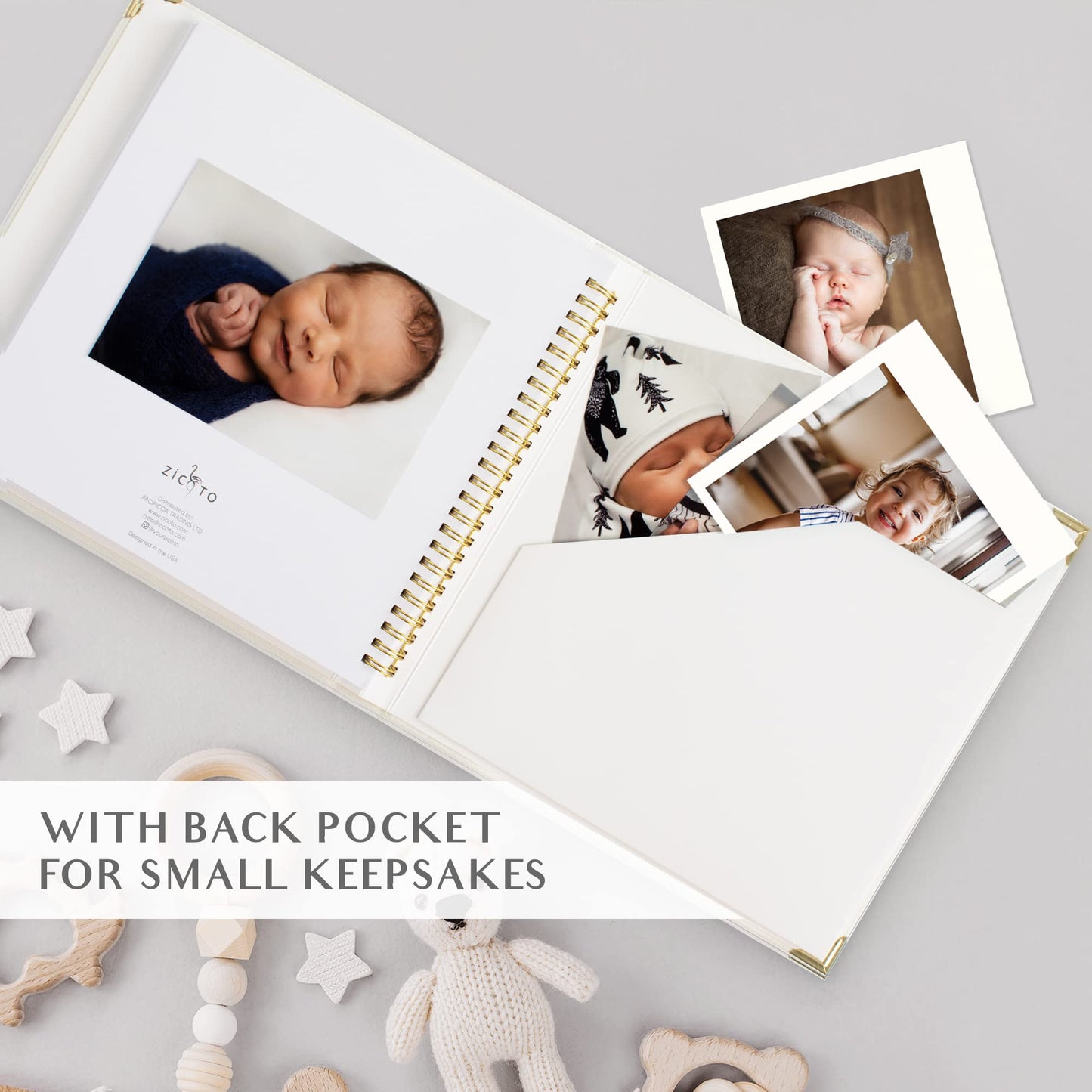 Keepsake Baby Memory Book for Boys and Girls – Timeless First 5 Year Baby Book – Neutral Journal Scrapbook or Photo Album - Record a Milestone for Every Event from Birth to Age 5