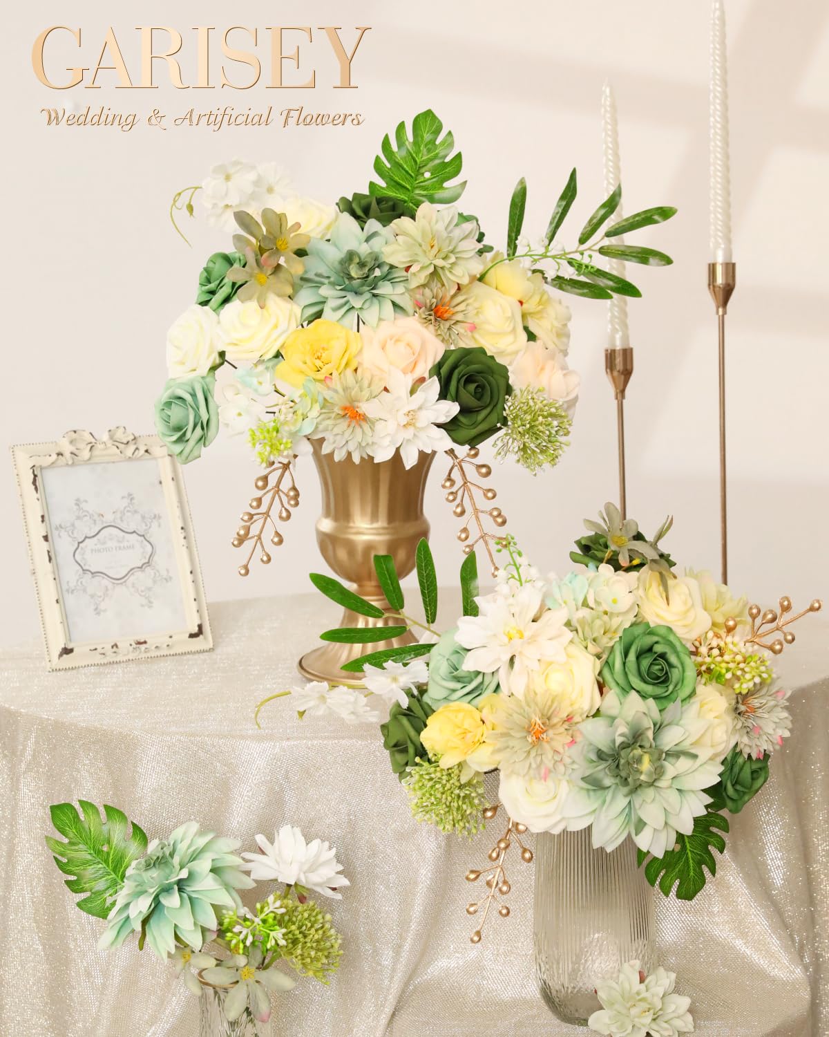Artificial Flowers Combo for DIY Wedding Bouquets Combo Centerpieces Arrangements Party Bridal Baby Shower Home Decorations-Blush Pink