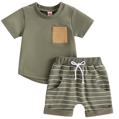 Mubineo Infant Toddler Baby Boy Summer T Shirt Shorts Outfits Short Sleeve Tee Tops Clothes Set