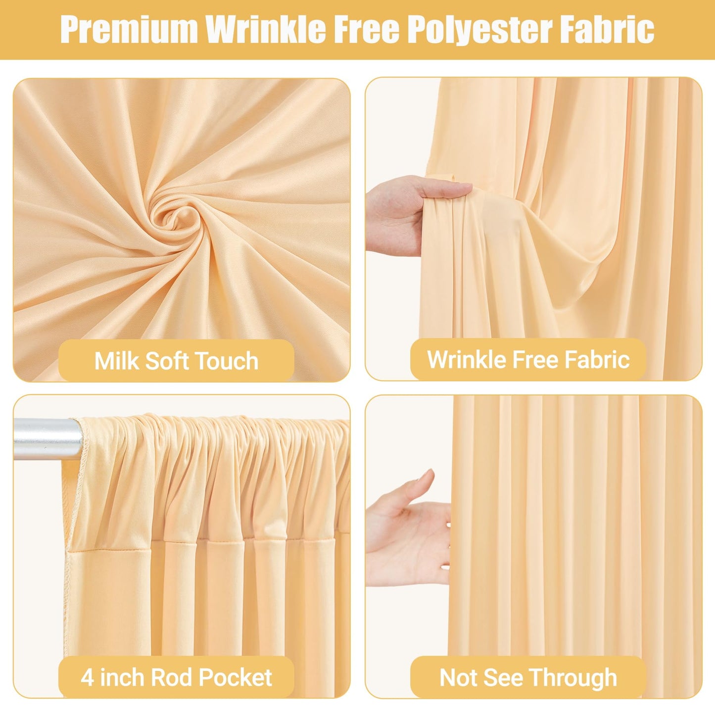 10x10ft Pink Backdrop Curtain with Lights String for Parties Wedding Wrinkle Free Soft Curtains Photo Backdrop Drapes for Girls Birthday Baby Shower Background Decorations 5x10ft, 2 Panels