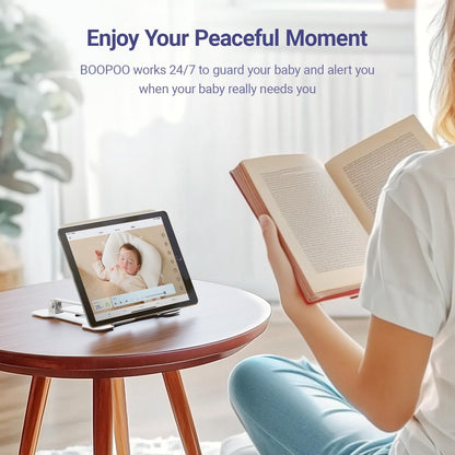 Baby Camera Monitor with Video & Audio, Smart Baby Monitor with Sleep & Breathing Motion Tracker, 2K Night Vision, AI Motion &Cry Detection WiFi Video Camera Monitor No Subscription, Upgrade Ver.