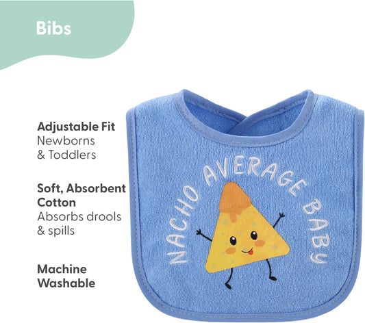 The Peanutshell Baby Boy Terry Bibs Set of 10-100% Cotton, Soft, Absorbent Baby Bibs, Toddler Boy Set, Newborn & Infant Bib - Oh Boy!