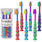 Kids toothbrushes 6 Pack Set Soft Bristles with Suction Cup, Includes Travel Covers, Bear Panda toothbrushes for Kids Boys & Girls, Toddlers &Children Teeth Age 3+