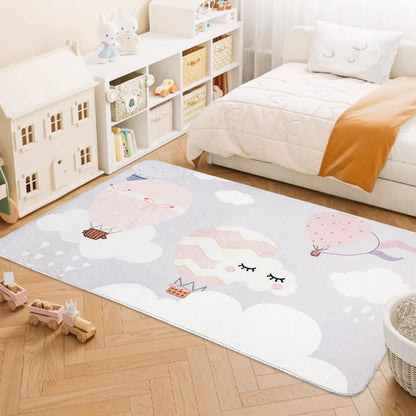 ABREEZE Kids Rug Play Mat Ultra Soft Rugs for Bedroom, 3.3'x5' Non Slip Cartoon Children Nursery Rug Area Rug Kids Carpet for Bedroom Decor Playroom Living Room
