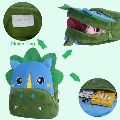 VASCHY Toddler Backpack, Baby Boys and Girls Cute Plush Animal Small Daycare Backpack for Baby Little Kids Yellow Cat